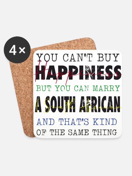 Marry A South African - Coasters (set of 4) - white