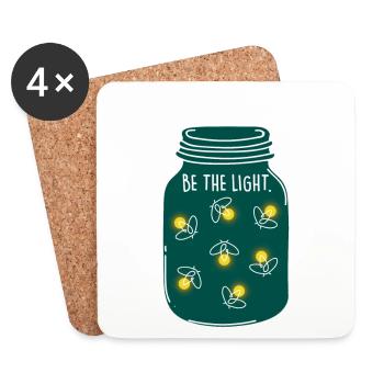 Be the light! Camping nature firefly summer - Coasters (set of 4) - white - Front