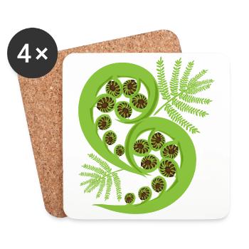 New Zealand Fern Koru Polynesian Tattoo-Geschenk - Untersetzer (4er-Set) - Weiß - Vorne