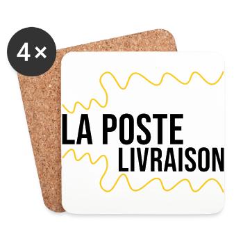 La poste livraison colis courrier facteur laposte - Dessous de verre (lot de 4) - blanc - Devant