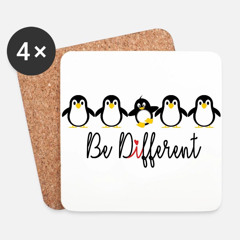 be different - Coasters (set of 4) - white