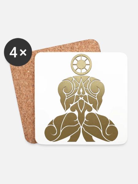 Pahuyuth symbol gold - Coasters (set of 4) - white