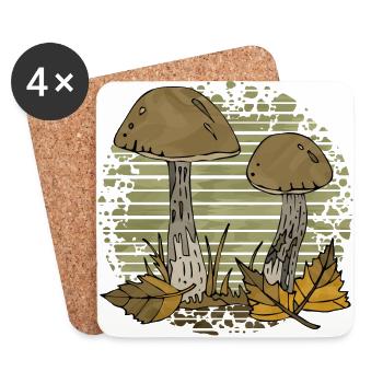 Fungi - Coasters (set of 4) - white - Front