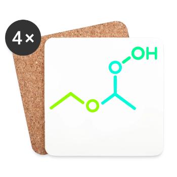 Oh oh I am unstable - chemistry joke fun chemist - Coasters (set of 4) - white - Front