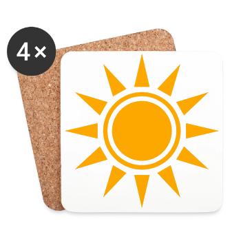 Sonne - Untersetzer (4er-Set) - Weiß - Vorne