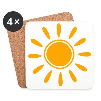 Soleil - Dessous de verre (lot de 4) - blanc - Devant