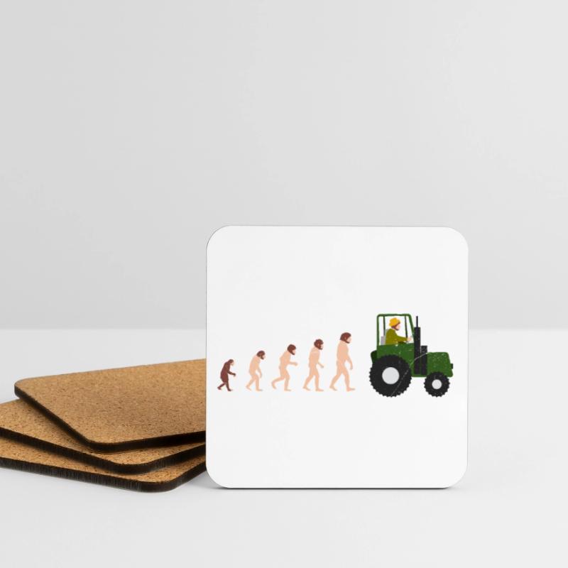 Evolution Farmer Funny Gift Idea Coasters (set of 4)