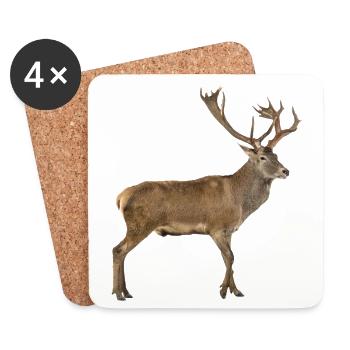 red deer - Coasters (set of 4) - white - Front