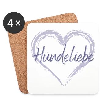 Hundeliebe - Untersetzer (4er-Set) - Weiß - Vorne