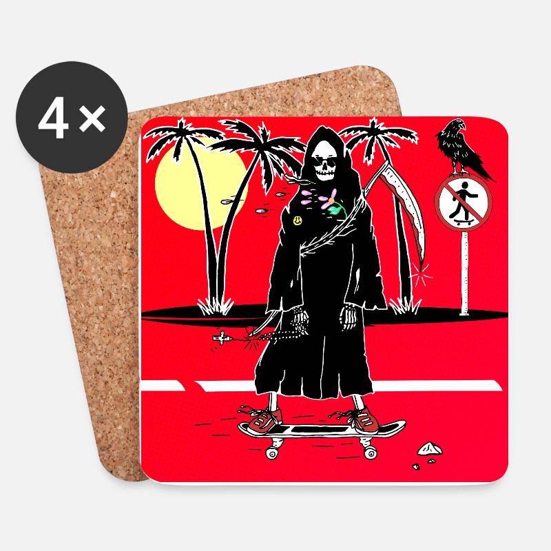 Skate Or Die - Coasters (set of 4) - white