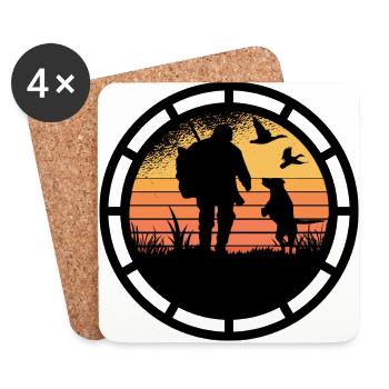 Ne t’en prends jamais à un chasseur. - Dessous de verre (lot de 4) - blanc - Devant