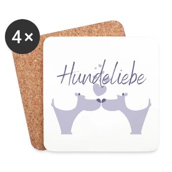 Hundeliebe - Untersetzer (4er-Set) - Weiß - Vorne