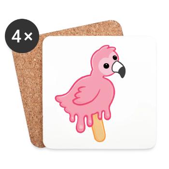 Flamingo Popsicle - Coasters (set of 4) - white - Front