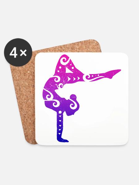 Gymnastik Mädchen Turnerin Yoga Pose Geschenk - Untersetzer (4er-Set) - Weiß