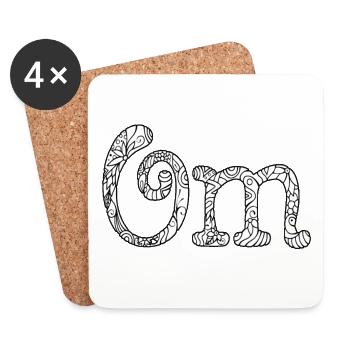om floral - Dessous de verre (lot de 4) - blanc - Devant