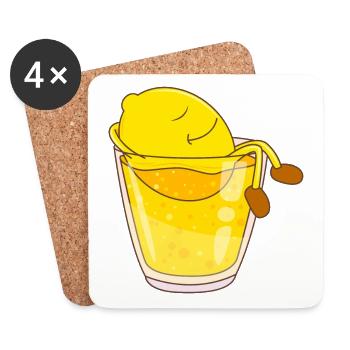 Süßes Zitrone in Zitronen Limonade Softdrink - Untersetzer (4er-Set) - Weiß - Vorne