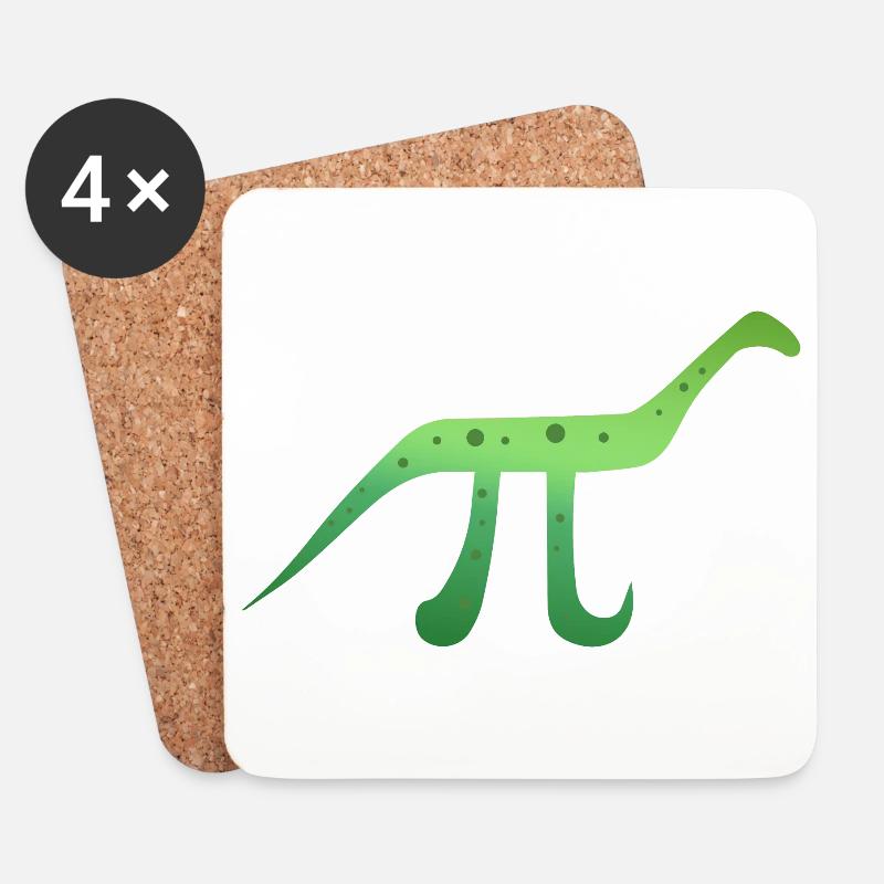 Mathe-Symbol Pinosaurus Pi Dinosaurier Geschenk - Untersetzer (4er-Set) - Weiß