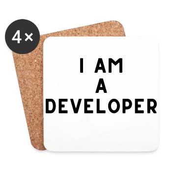 I AM A DEVELOPER - Coasters (set of 4) - white - Front