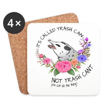 Possum with flowers Tee - Dessous de verre (lot de 4) - blanc - Devant