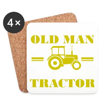 Never underestimate an old man with a tractor - Coasters (set of 4) - white - Front