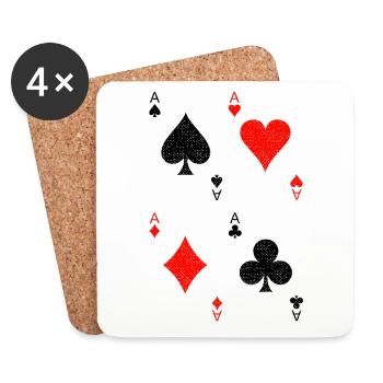 Poker - Coasters (set of 4) - white - Front