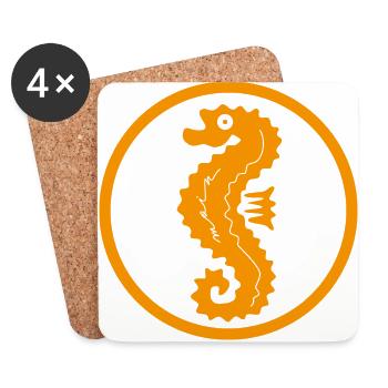 Moin d'hippocampe - Dessous de verre (lot de 4) - blanc - Devant