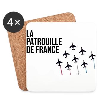 Patrouille de France meeting aérien armée de l'air - Dessous de verre (lot de 4) - blanc - Devant