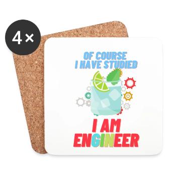 I am enGINeer | gin - Coasters (set of 4) - white - Front