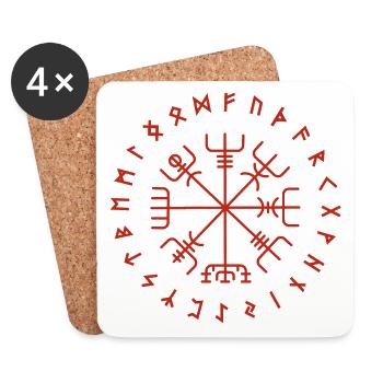 Vegvisir rune circle - Coasters (set of 4) - white - Front
