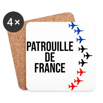 Patrouille de France meeting aérien armée de l'air - Dessous de verre (lot de 4) - blanc - Devant