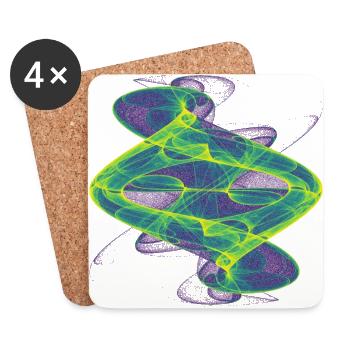 Watercolor art graphic painting picture chaos 6552vir - Coasters (set of 4) - white - Front