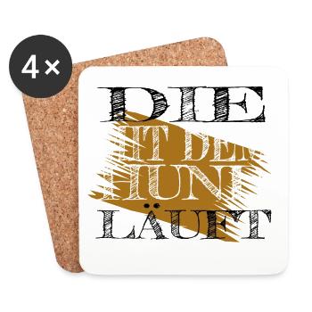 hund - die mit dem Hund läuft - Untersetzer (4er-Set) - Weiß - Vorne