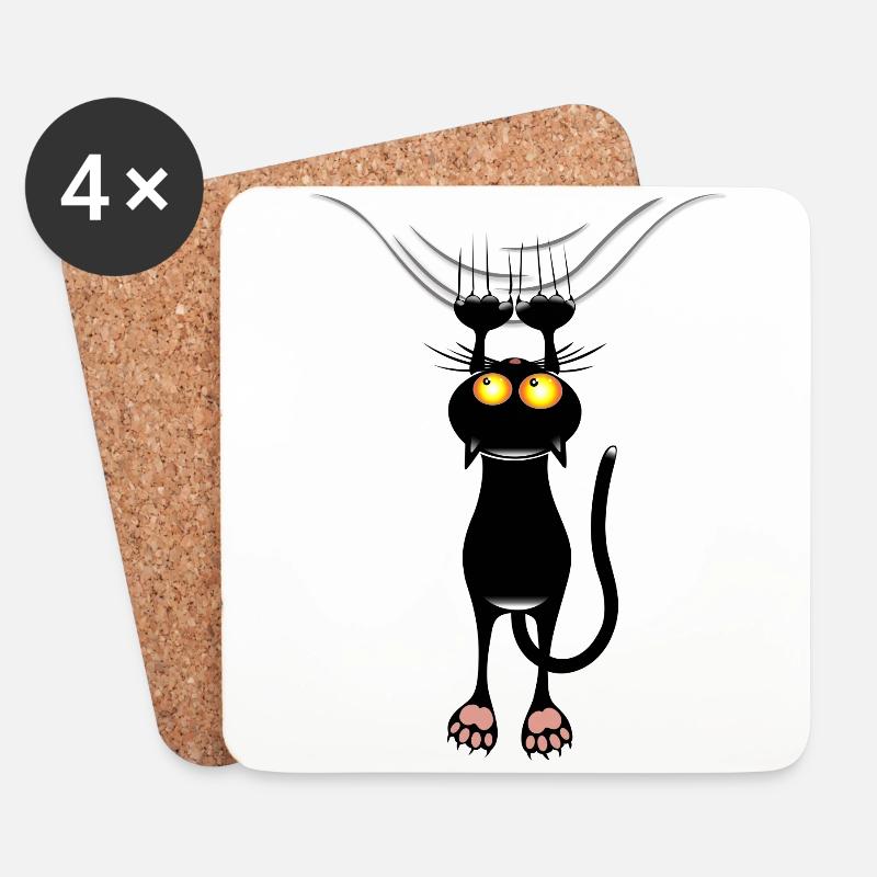 cat scratch - Untersetzer (4er-Set) - Weiß