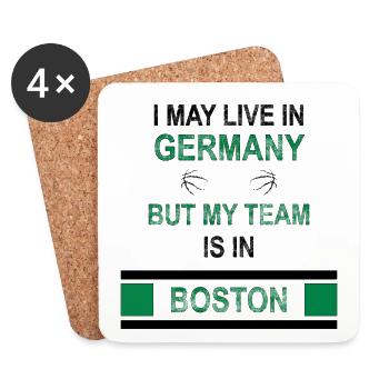 My team is in Boston | Celtics fan design - Coasters (set of 4) - white - Front