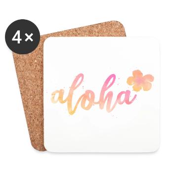 Aloha - Dessous de verre (lot de 4) - blanc - Devant