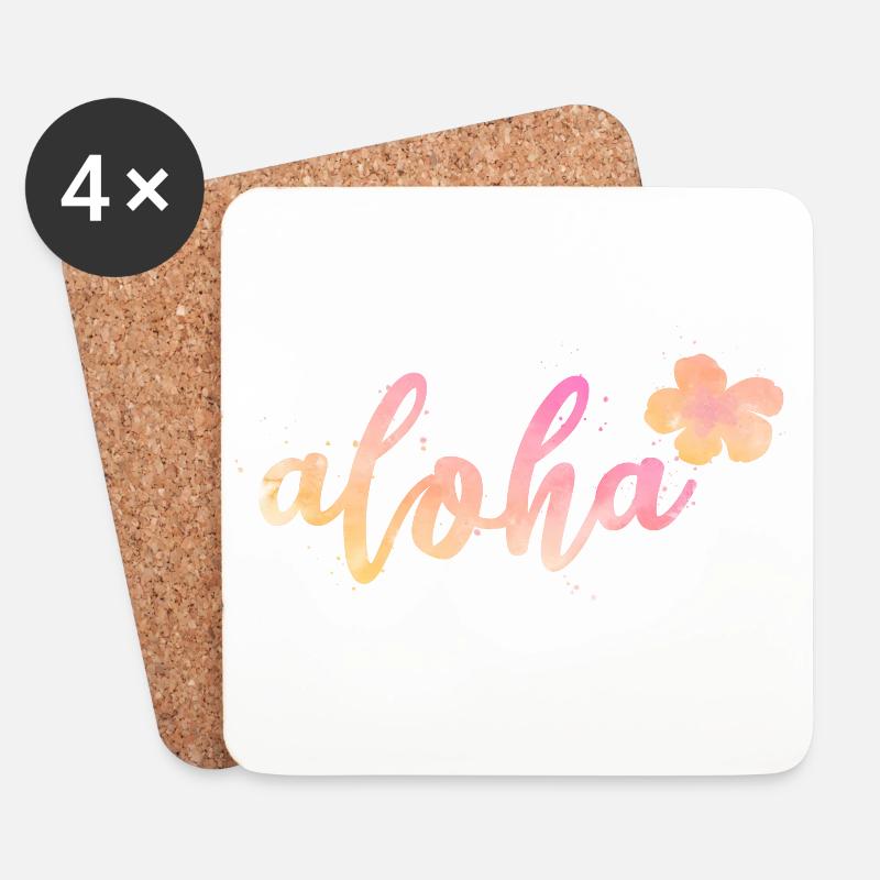 Aloha - Untersetzer (4er-Set) - Weiß