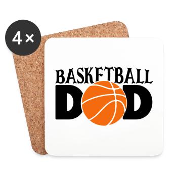 basketball dad - Dessous de verre (lot de 4) - blanc - Devant
