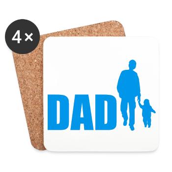 World’s Luckiest Dad Lustige Geschenkidee - Untersetzer (4er-Set) - Weiß - Vorne