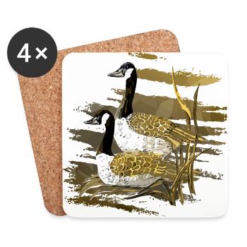 Die Vögel - Untersetzer (4er-Set) - Weiß - Vorne