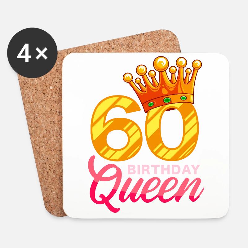60. Geburtstag Queen Geburtstagsfeier - Untersetzer (4er-Set) - Weiß