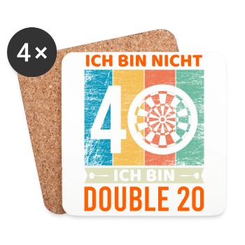 40. Geburtstag Dart - Untersetzer (4er-Set) - Weiß - Vorne