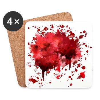 Speckled red spot - Coasters (set of 4) - white - Front