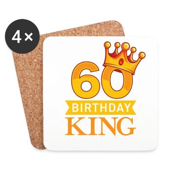 60 years Birthday King - Coasters (set of 4) - white - Front