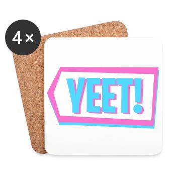 Yeet - Neon - Untersetzer (4er-Set) - Weiß - Vorne