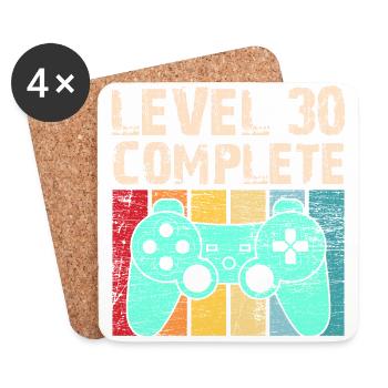 30. Geburtstag Level Complete - Untersetzer (4er-Set) - Weiß - Vorne