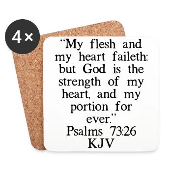 Psalmen 73:26 King James Version - Untersetzer (4er-Set) - Weiß - Vorne