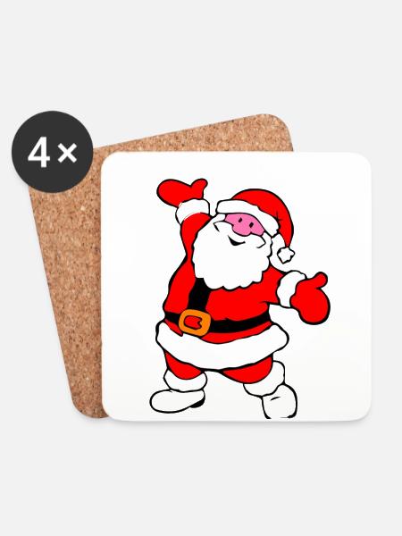 Nikolaus - Untersetzer (4er-Set) - Weiß