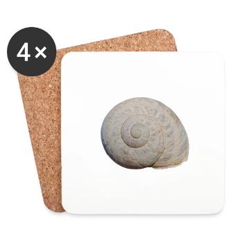 Schnecke - Untersetzer (4er-Set) - Weiß - Vorne