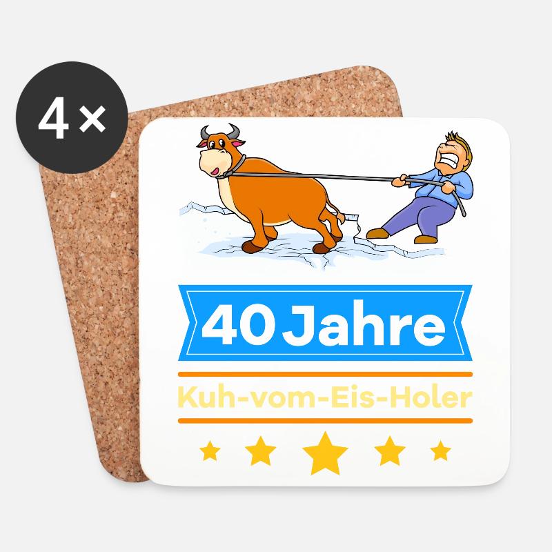 40 Jahre Dienstjubiläum Firmenjubiläum Geschenk - Untersetzer (4er-Set) - Weiß