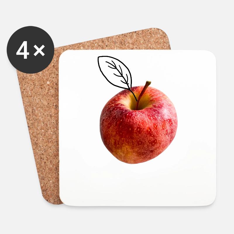 Apple leaf - Untersetzer (4er-Set) - Weiß